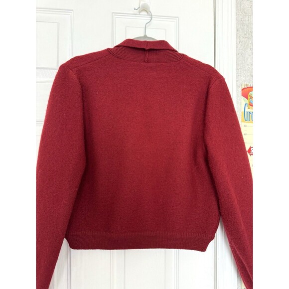 VTG Deans Of Scotland Women’s Mahogany Brown Medium Boiled Wool Cardigan - Picture 10 of 10